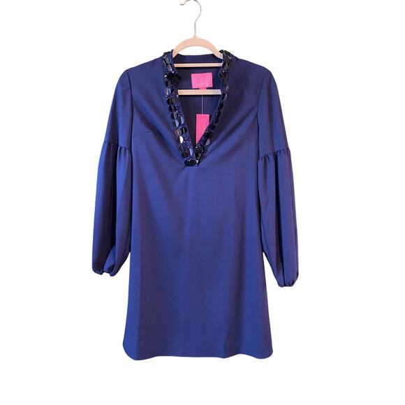 Lilly Pulitzer Dress Womens Size 00 NEW Navy Blue Stretch Mini Coastal Vacation - Picture 2 of 12